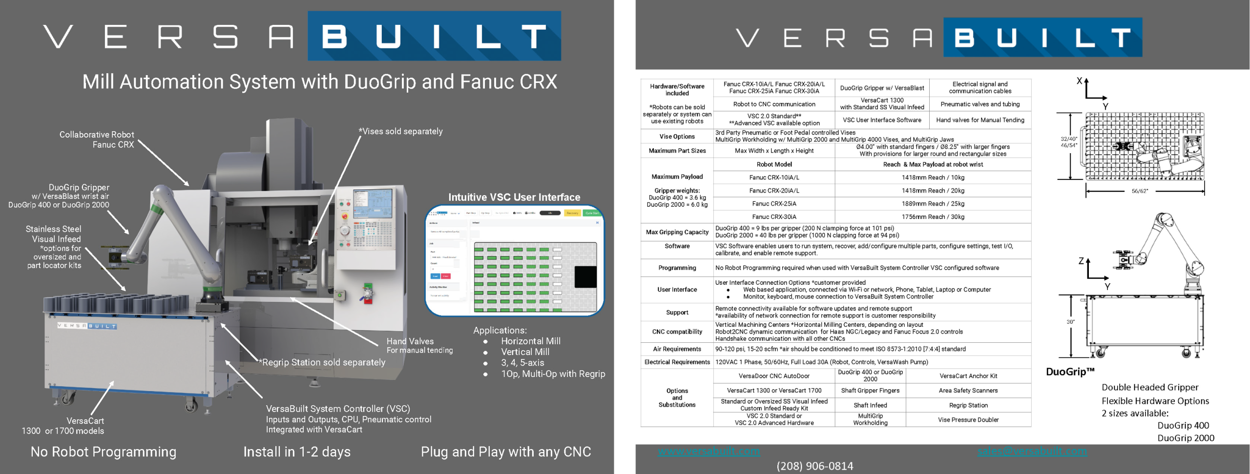VersaBuilt automation systems running in a high-mix machine shop